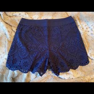 Navy lace LOFT shorts size 4